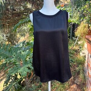 Michael Stars Black Sleeveless Rayon Tank Top with Round Neckline
